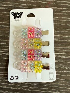 NWT ICING Gummy Bears Iridescent Kids Hair Clips 4 pack
